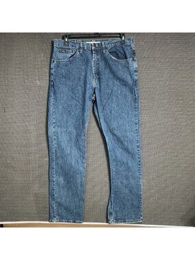 Lee Mens Size 36x34 Blue Regular Fit Straight Leg Jeans Denim Classic Style